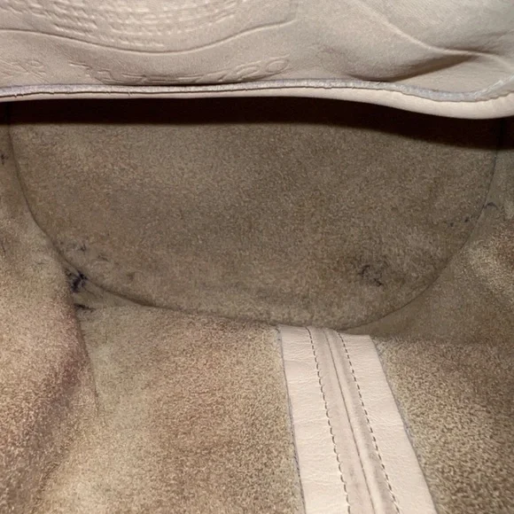 Vintage Coach Pocket Drawstring 4020 Crossbody Bag Bone Pre 94 USA - Picture 6 of 12